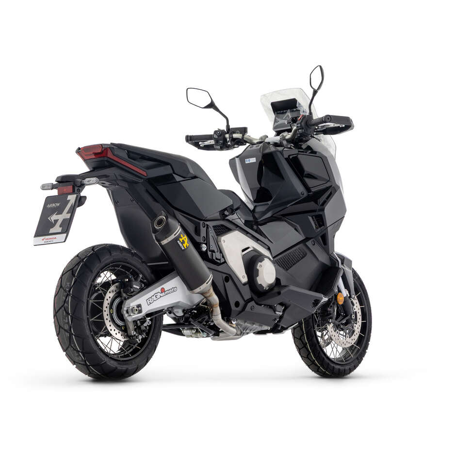 Arrow Race-Tech Dark Aluminium Exhaust with Carby End Cap - Short Version For Honda X-ADV 750 (17-26)