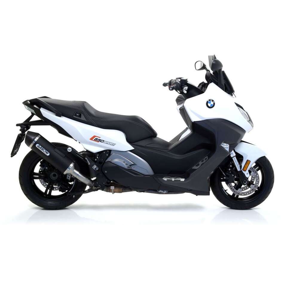 Arrow Race-Tech Dark Aluminum Exhaust with Carby End Cap for BMW C 650 Sport (16-20)