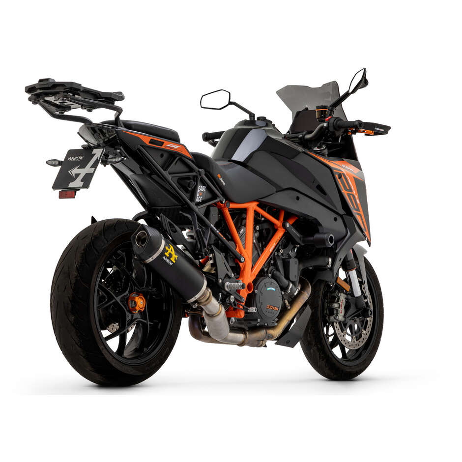 Arrow Race-Tech Dark Aluminum Exhaust with Carby End Cap for KTM 1290 SuperDuke R (14-19) / 1290 SuperDuke GT (17-24)