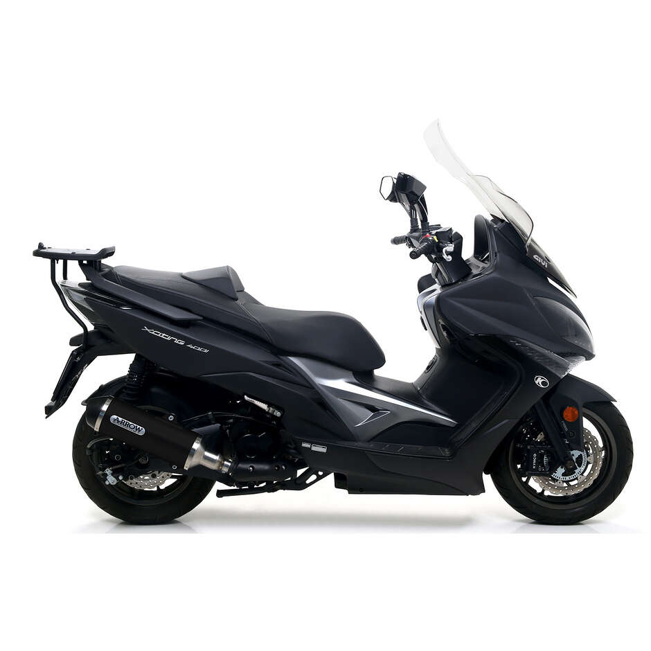 Arrow Race-Tech Dark Aluminum Exhaust with Carby End Cap for Kymco XCITING 400i (17-18)