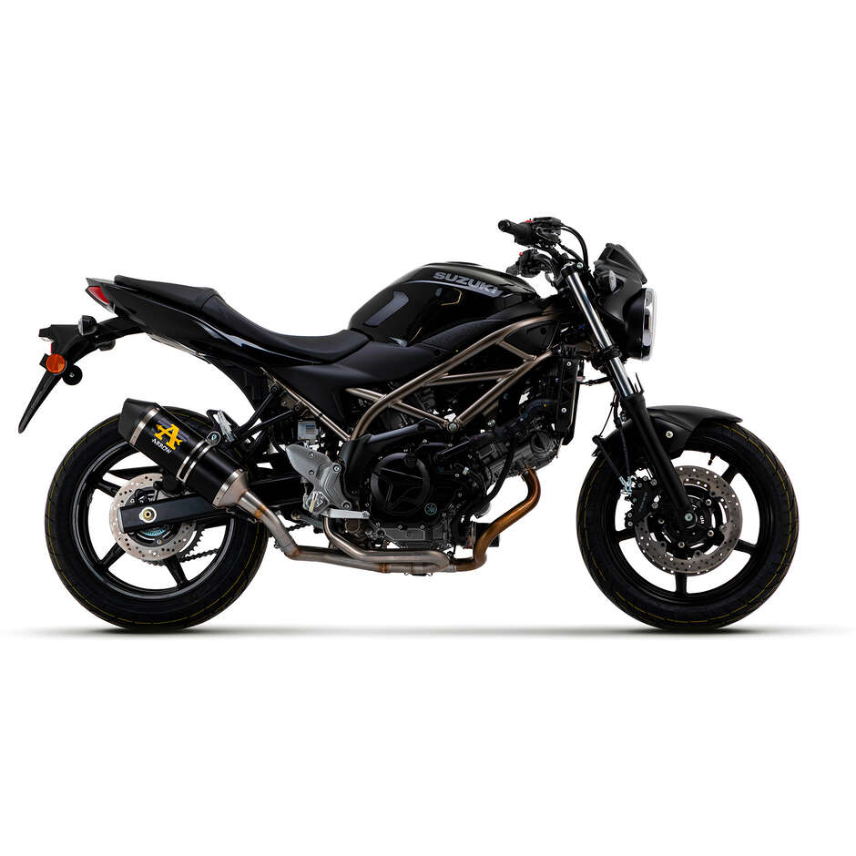 Arrow Race-Tech Dark Aluminum Exhaust with Carby End Cap for Suzuki SV 650 (16-24)