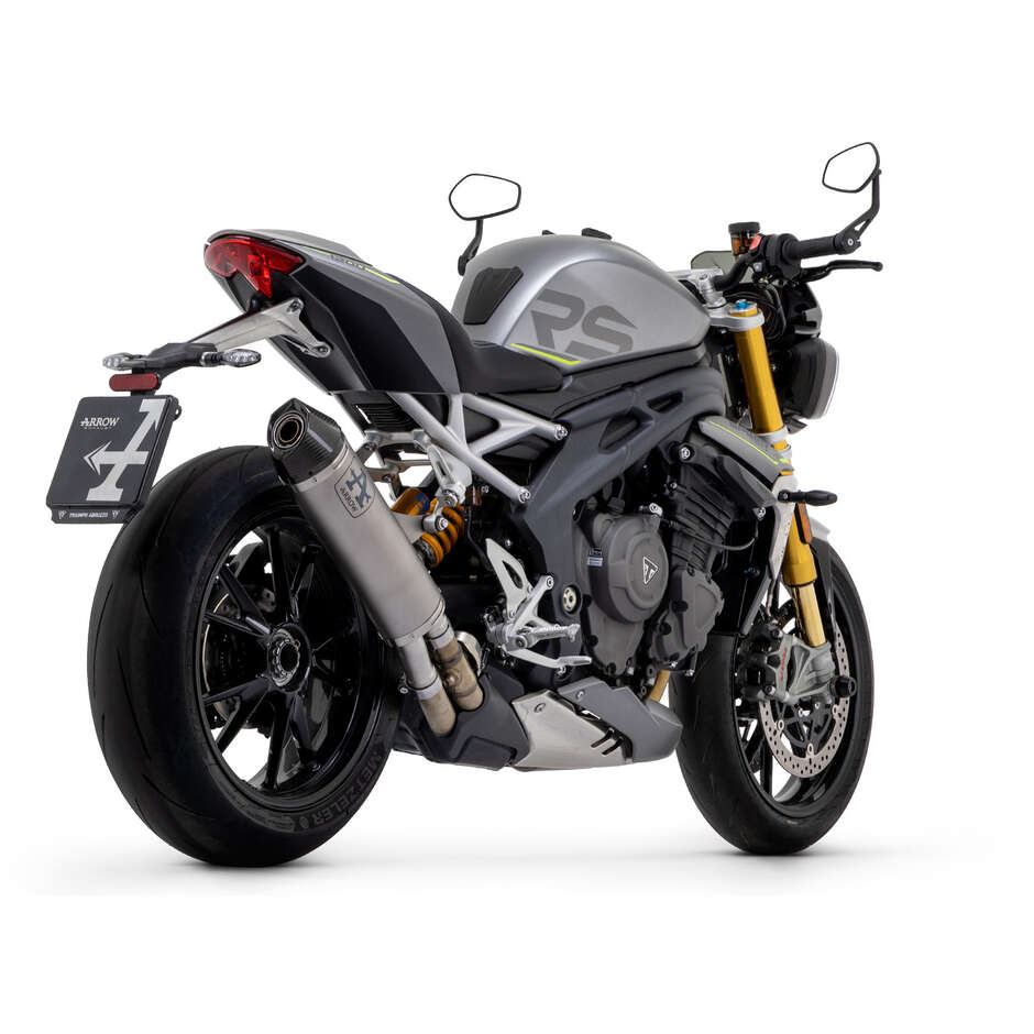 Arrow Race-Tech titanium exhaust with carby end cap for Triumph SPEED TRIPLE 1200 RS/RR (21-24)