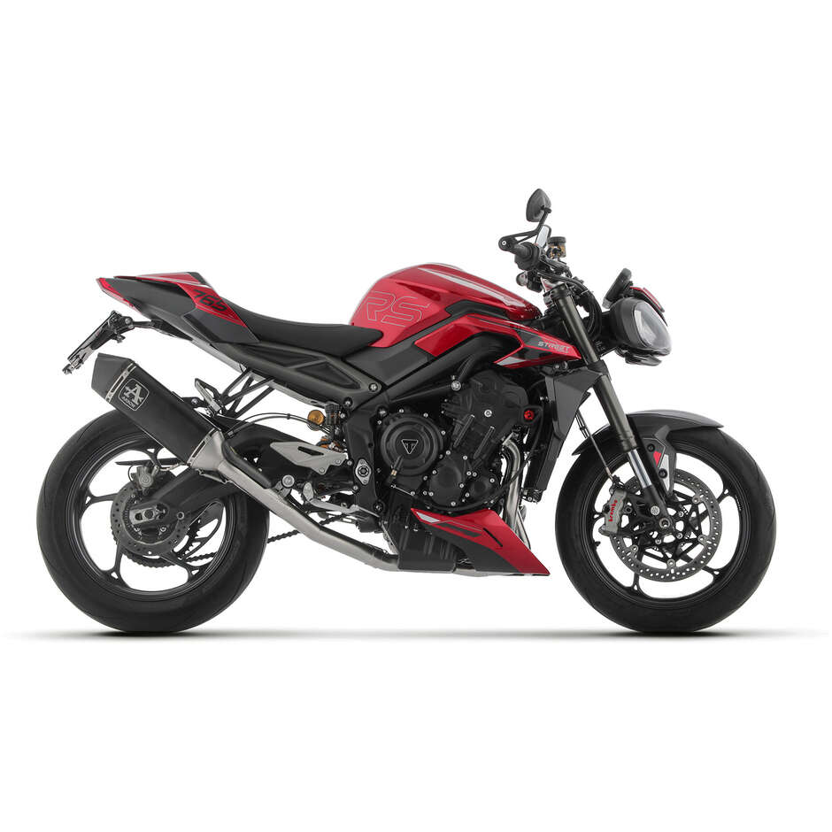 Arrow Racing Komplettauspuffanlage mit Veloce Dark Aluminium-Schalldämpfer für Triumph STREET TRIPLE 765 RS (23-24)