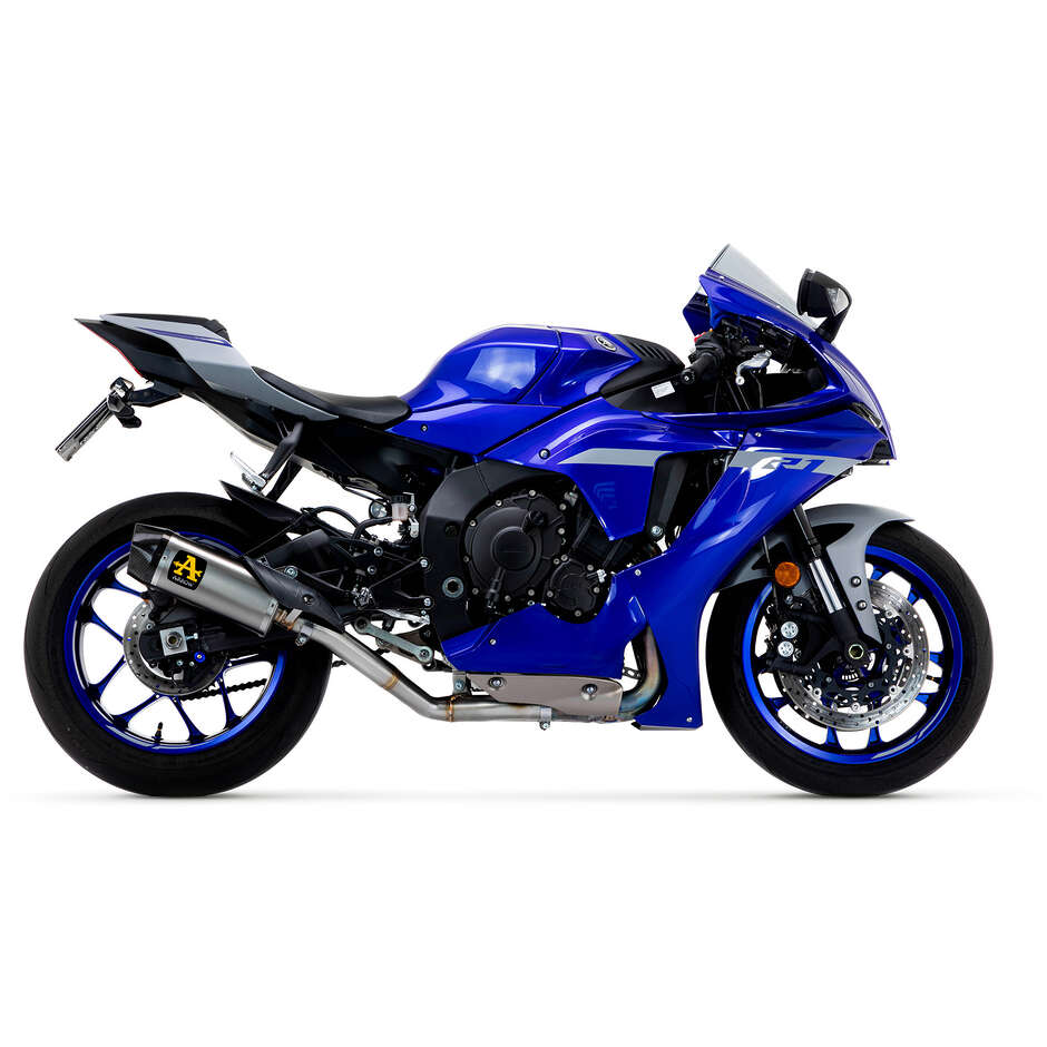 Arrow Racing Mid-Centre Exhaust - Indy Race Titanium Silencer + 60mm Titanium Link Pipe. For Yamaha YZF R1 (20-24)