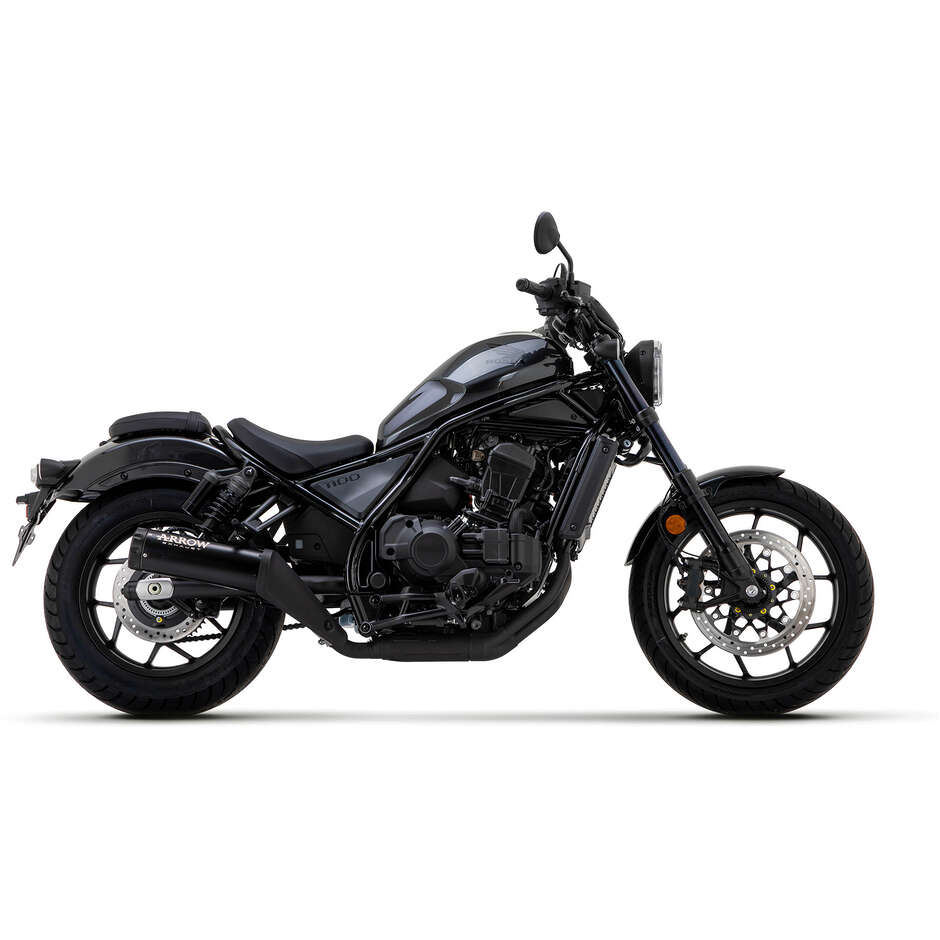 Arrow Rebel Exhaust with Dark Aluminum End Cap for Honda CMX 1100 Rebel (21-25)