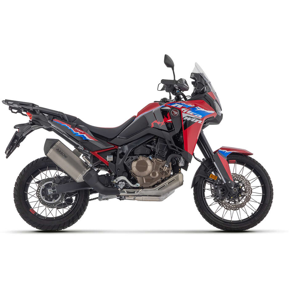 Arrow Sonora titanium exhaust with carby end cap for Honda Africa Twin CRF 1100 L (24-); Africa Twin 1100 AdvSport (24-)