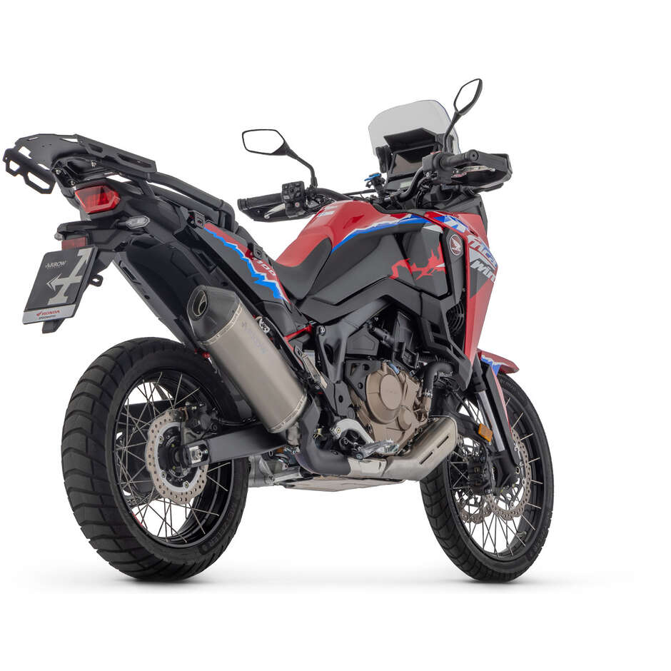 Arrow Sonora titanium exhaust with carby end cap for Honda Africa Twin CRF 1100 L (24-); Africa Twin 1100 AdvSport (24-)