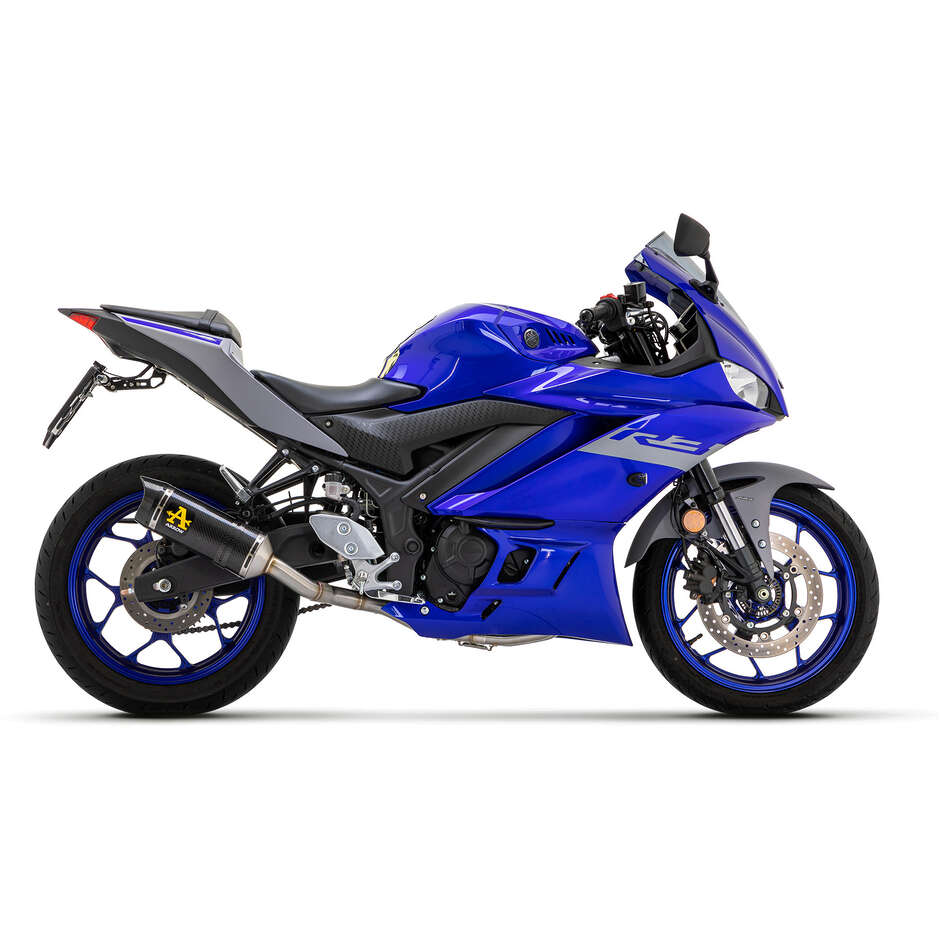 Arrow Street Thunder Carbon Exhaust with Carby End Cap for Yamaha YZF R3 (15-18); YZF R3 (21-24); MT-03 (16-19)
