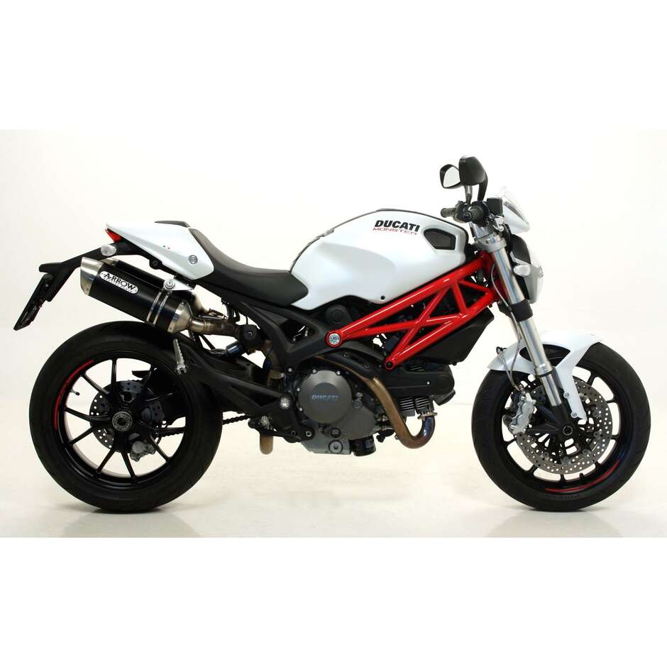 Arrow Thunder Approved Aluminum Dark Exhaust Mufflers (R+L) for Ducati Monster 696 (08-14); Monster 1100 (09-19); Monster 796 (10-14)
