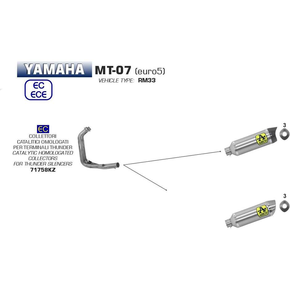 Arrow Thunder Approved Headers Yamaha MT-07 2021-2024