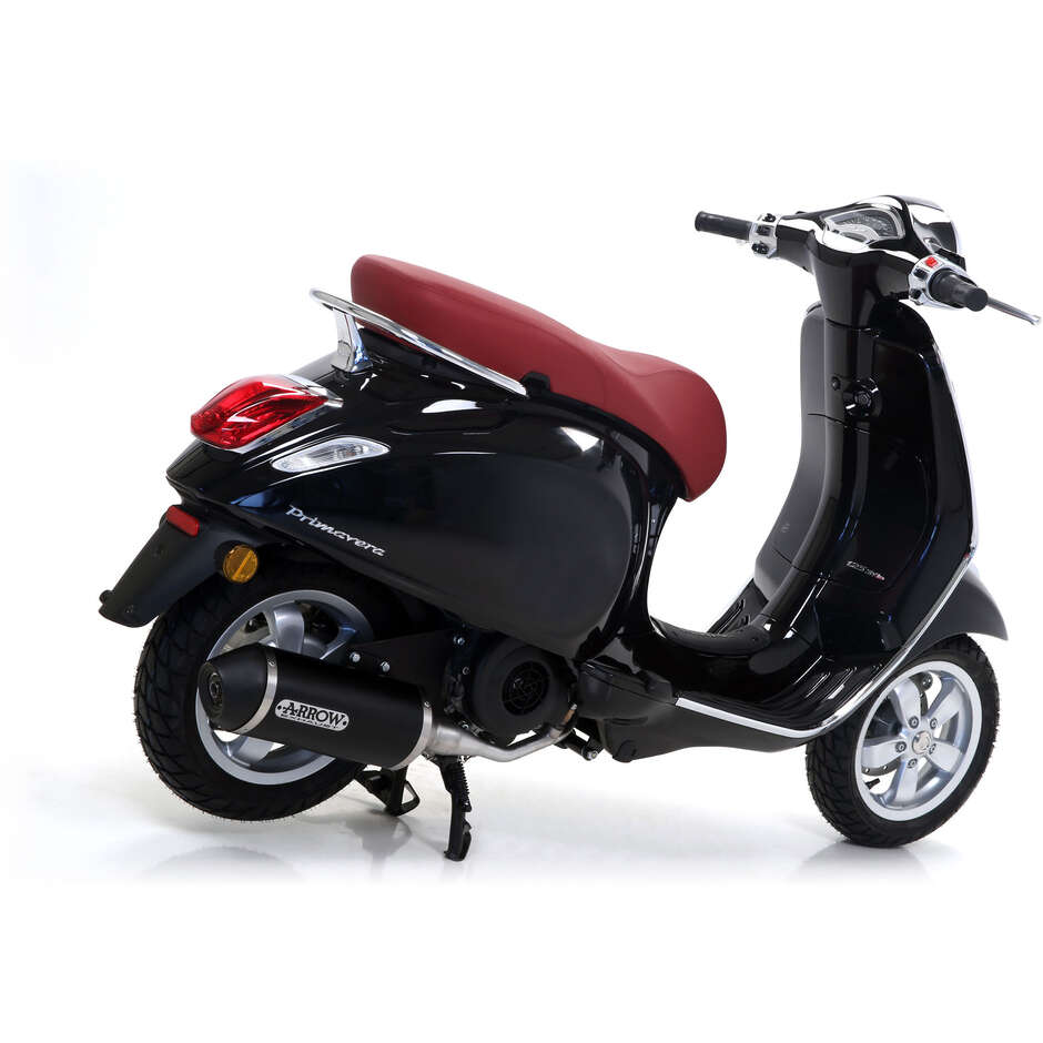 Arrow Urban Auspuffschalldämpfer aus dunklem Aluminium mit dunkler Endkappe für Piaggio VESPA Primavera I-GET 3V (17-18)