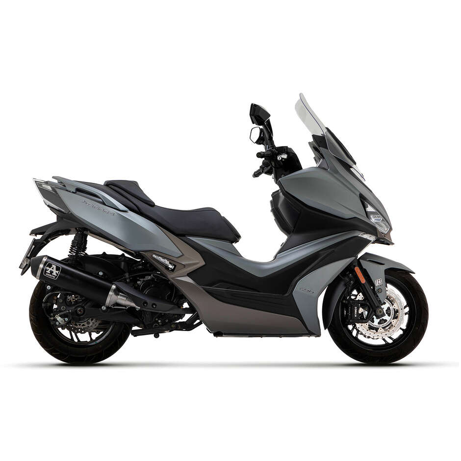Arrow Urban Dark Aluminum Exhaust Muffler with Dark End Cap for Kymco XCITING 400i S (21-24)
