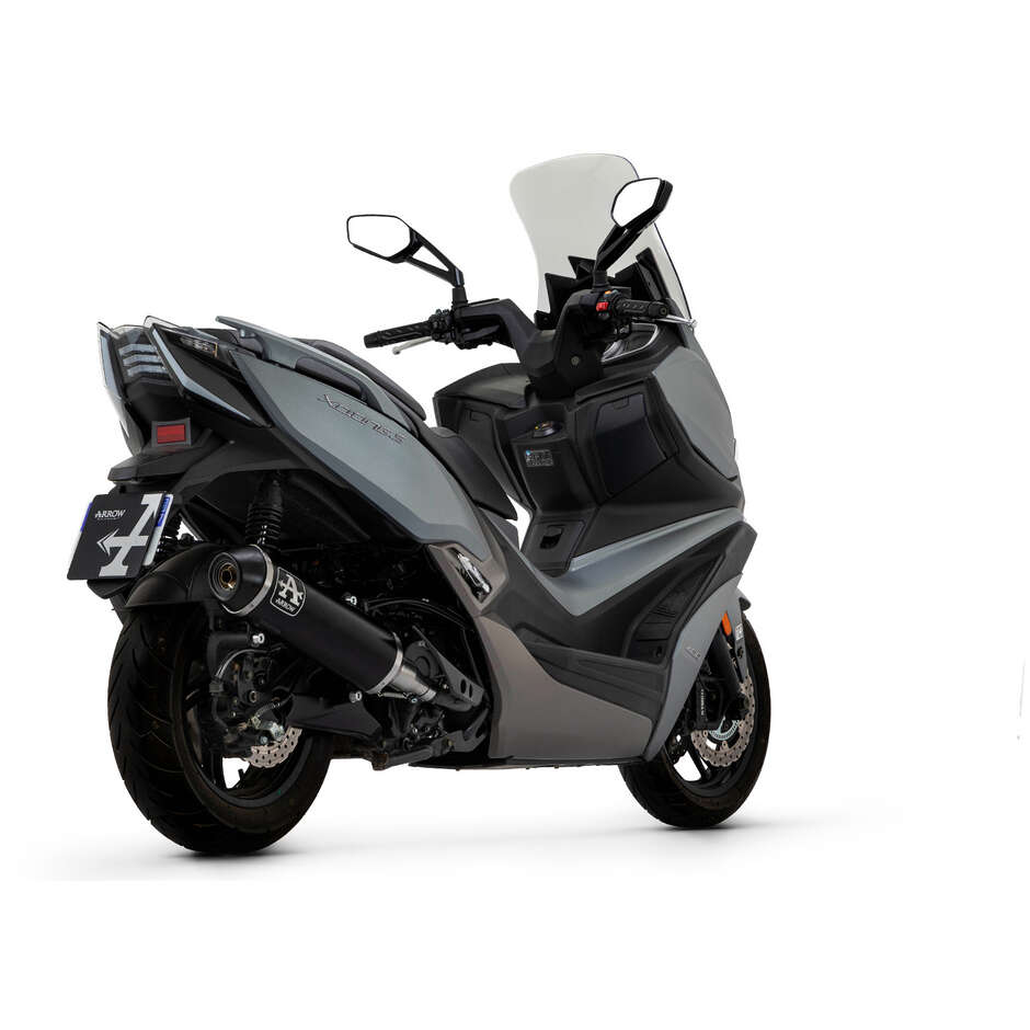 Arrow Urban Dark Aluminum Exhaust Muffler with Dark End Cap for Kymco XCITING 400i S (21-24)