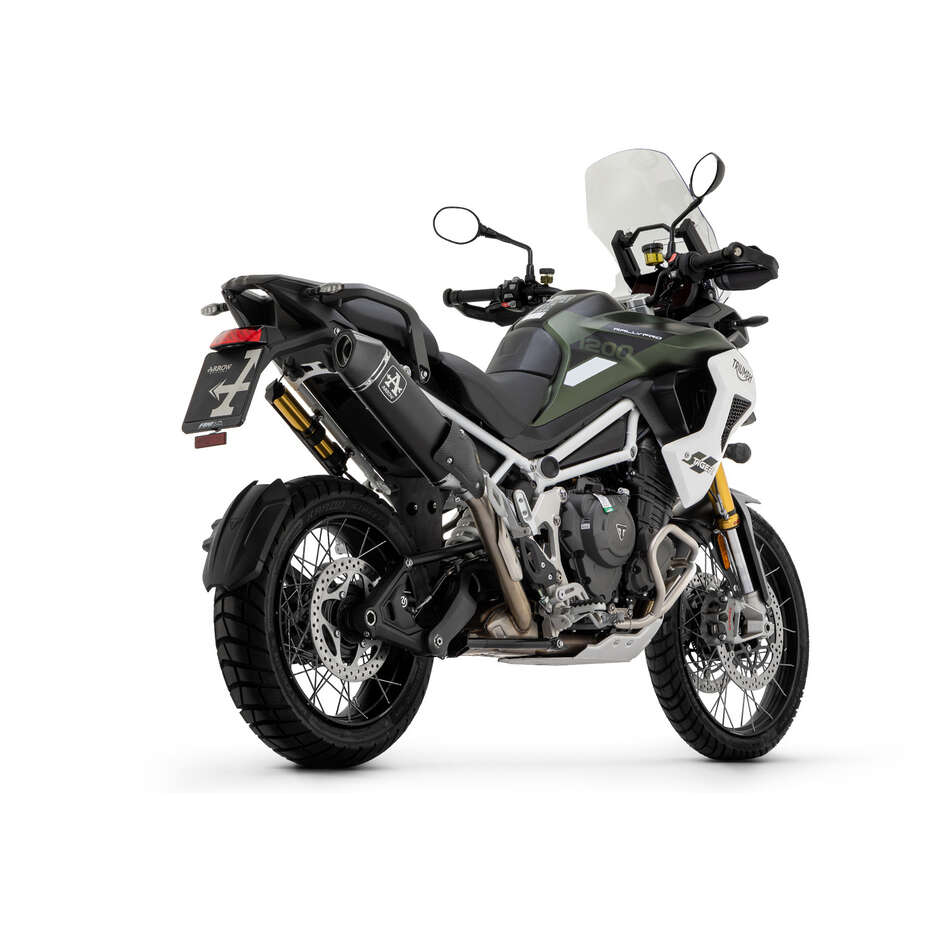 Arrow Veloce Dark Aluminum Exhaust Muffler for Side Case Mounting For Triumph TIGER 1200 (22-24)