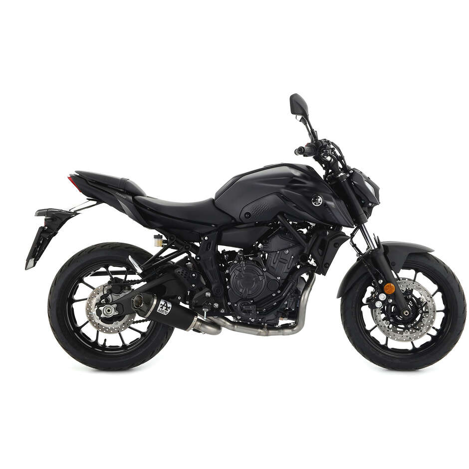 Arrow Works Dark Nichrom Exhaust with Carby End Cap for Yamaha MT-07 (21-24) / TRACER 700 (20-24)