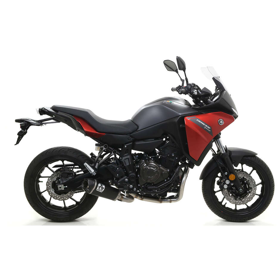 Arrow Works Dark Nichrom Exhaust with Carby End Cap for Yamaha MT-07 (21-24) / TRACER 700 (20-24)