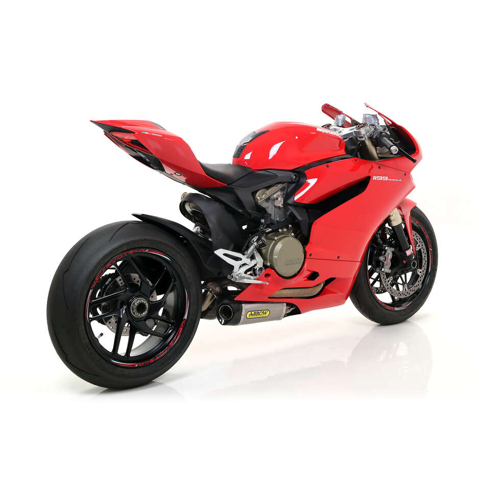Arrow Works titanium exhausts (R+L) with carbon end cap for Ducati 899 Panigale (14-15); 1199 Panigale (12-15)