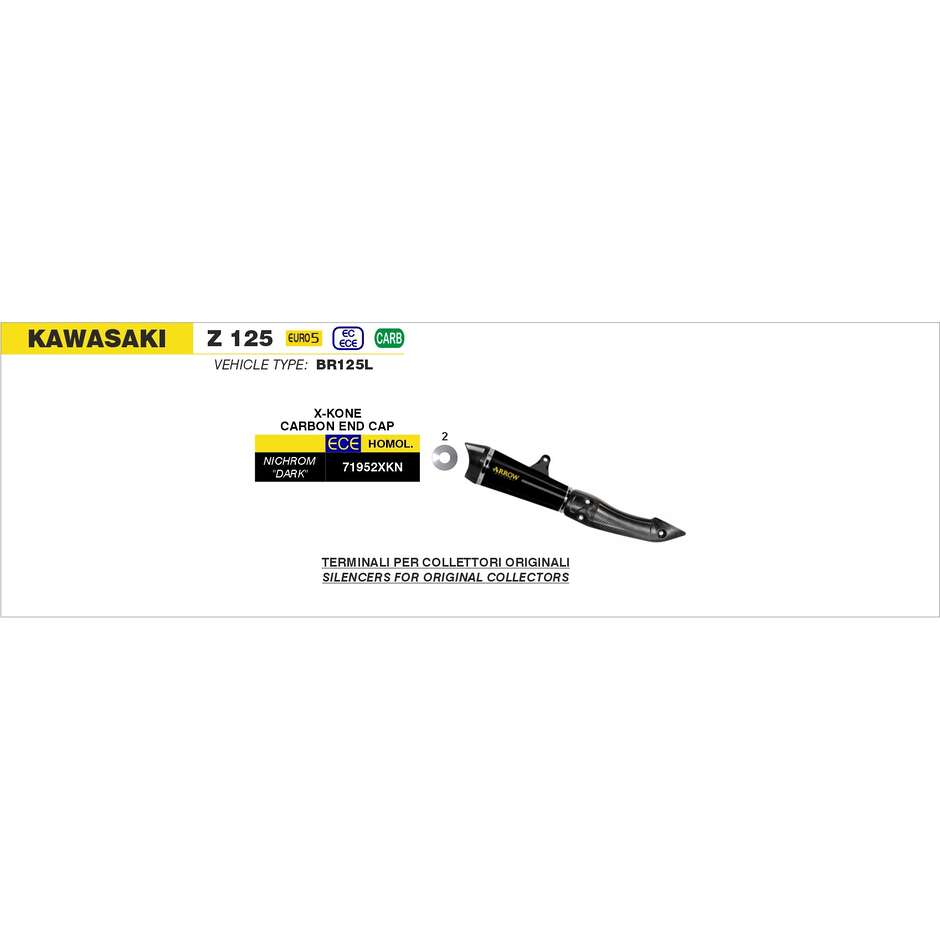 Arrow X-Kone Dark Exhaust for Kawasaki Z 125 (24-25)