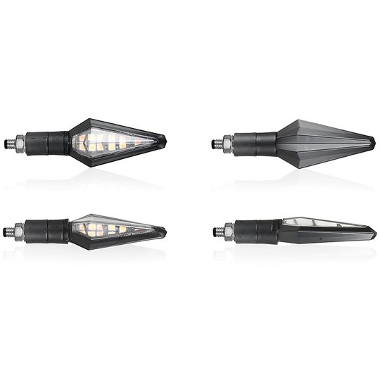 Arrows Moto Chaft Teaser Led Approved Black Transparent Reflex reflector