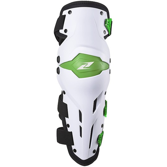 Articulated Moto Cross Enduro Knee Guards Zandonà X-TREME White Green Level 1