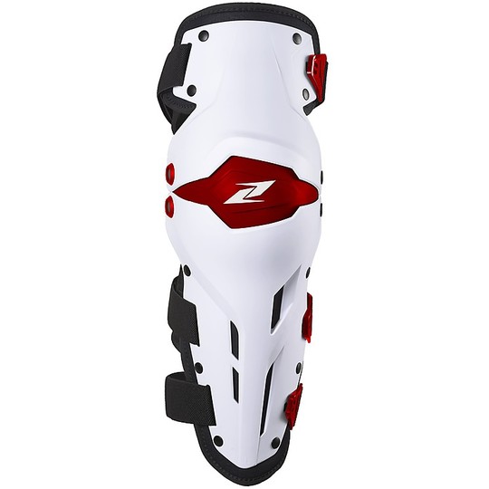 Articulated Moto Cross Enduro Knee Guards Zandonà X-TREME White Red Level 1