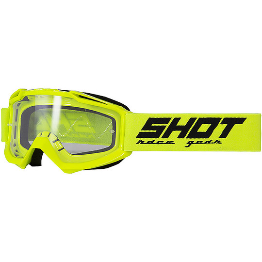 ASSAULT Neon Yellow Cross Enduro Shot Goggles Mask