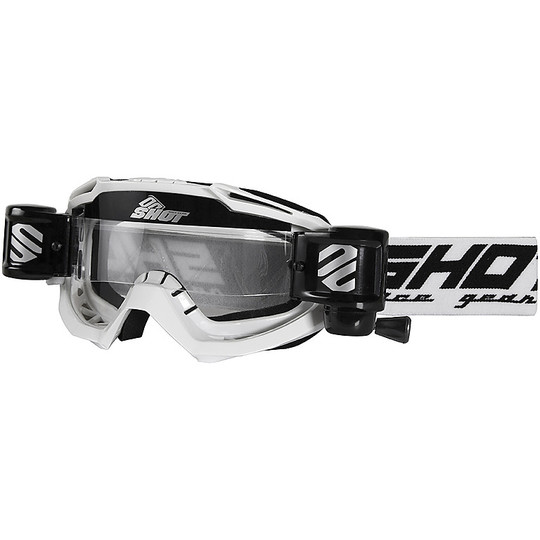 ASSAULT White Cross Enduro Shot Motorcycle Goggles + Roll Off