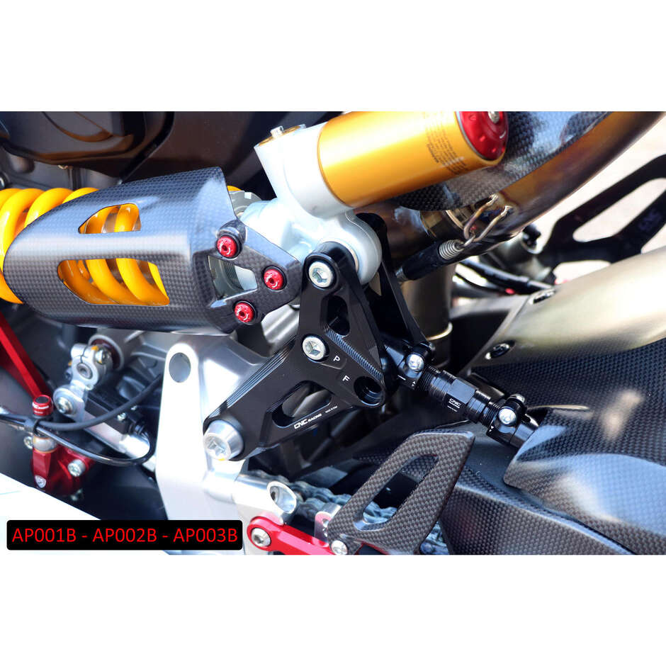 Asta di reazione sospensione posteriore AP003 Ducati Panigale - vite aggiuntiva CNC Racing Nero