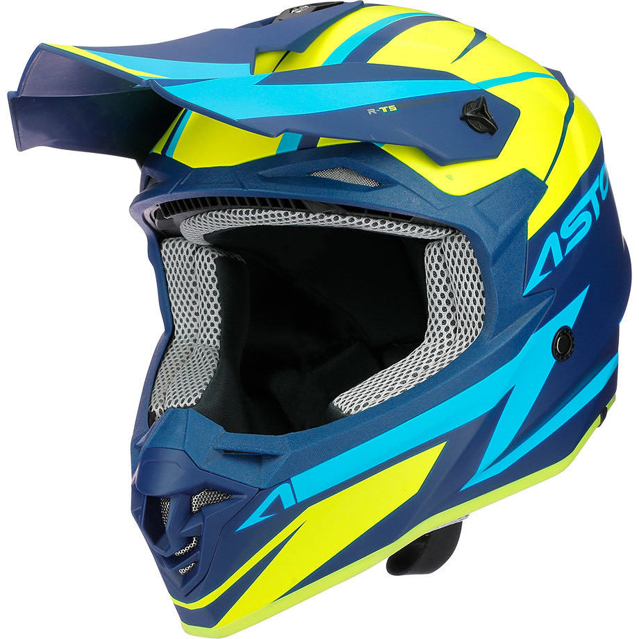 Astone MX800 RACERS Cross-Enduro Motorcycle Helmet Yellow Blue Opaque