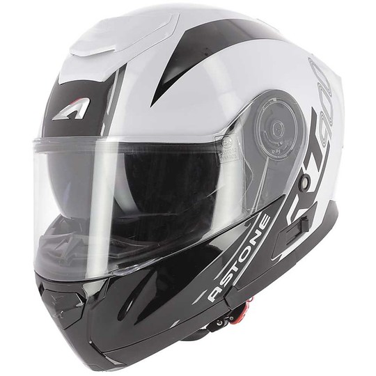Astone RT900 STRIPE Modular Motorcycle Helmet White Black