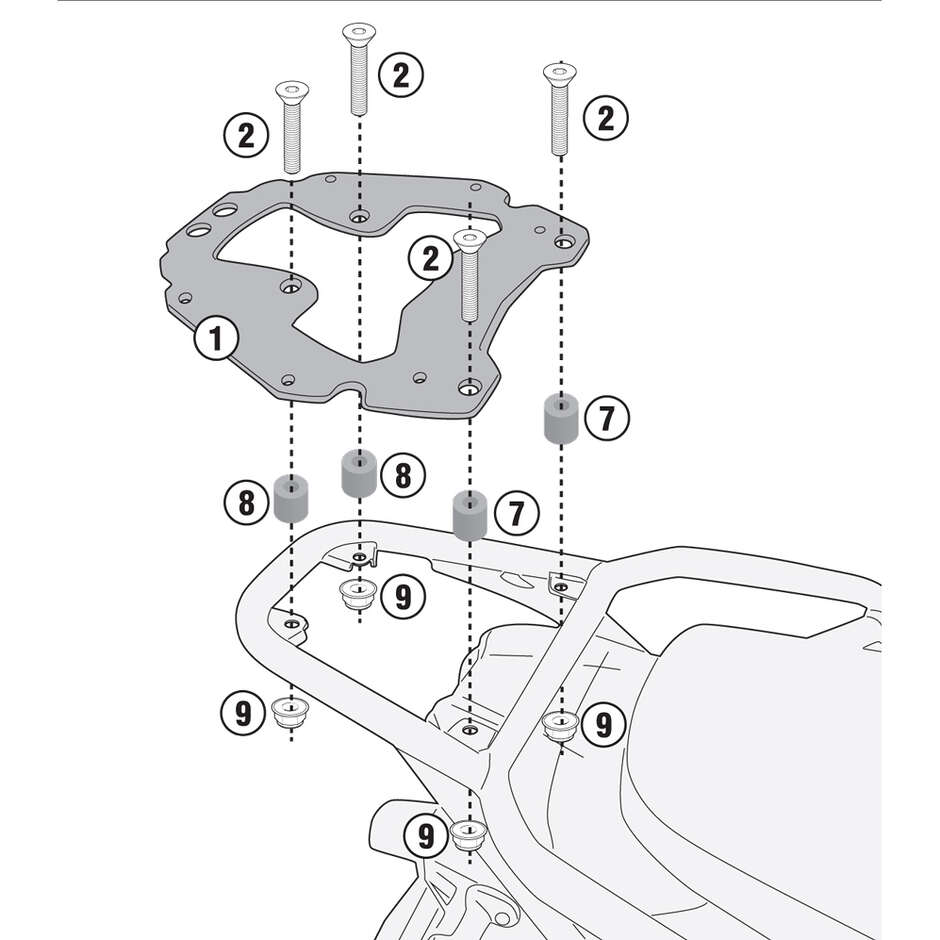 Attacco Posteriore Bauletto Monokey o Monolock Givi SR8203 Per MOTO GUZZI V85 TT (19 > 23)