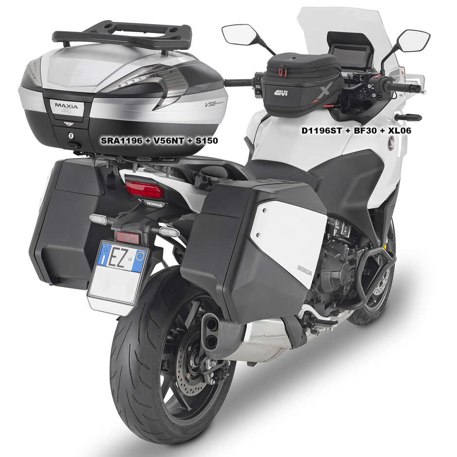 Attacco posteriore in alluminio nero per bauletto Monokey Givi SRA1196 Per HONDA NT1100 (22 > 24)
