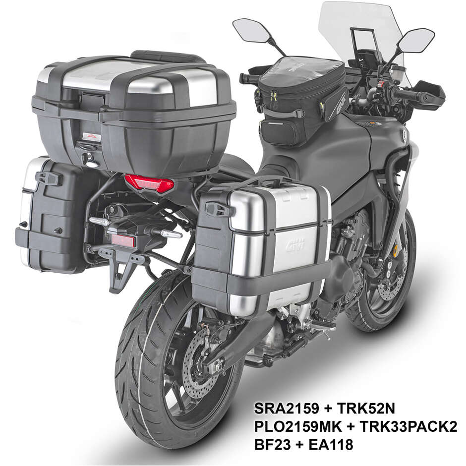 Attacco posteriore in alluminio nero per bauletto MONOKEY Givi SRA2159 Per YAMAHA Tracer 9 / Tracer 9 GT / Tracer 9 GT+ (21 > 24)