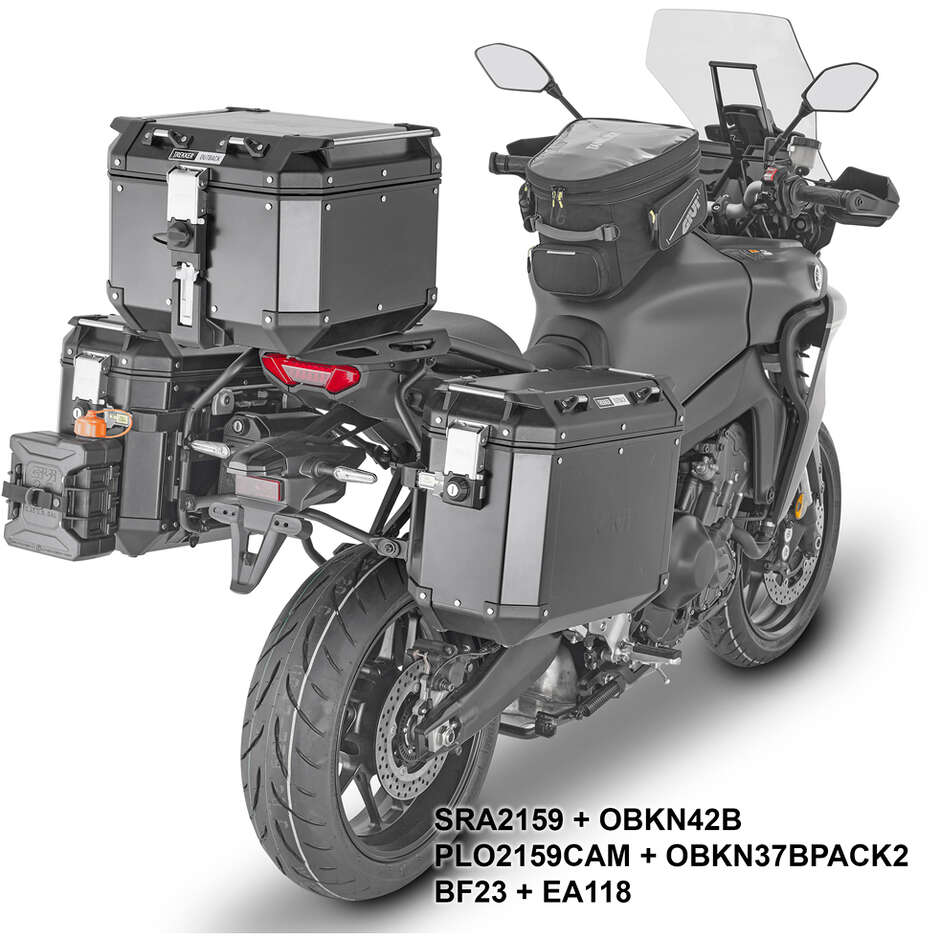 Attacco posteriore in alluminio nero per bauletto MONOKEY Givi SRA2159 Per YAMAHA Tracer 9 / Tracer 9 GT / Tracer 9 GT+ (21 > 24)