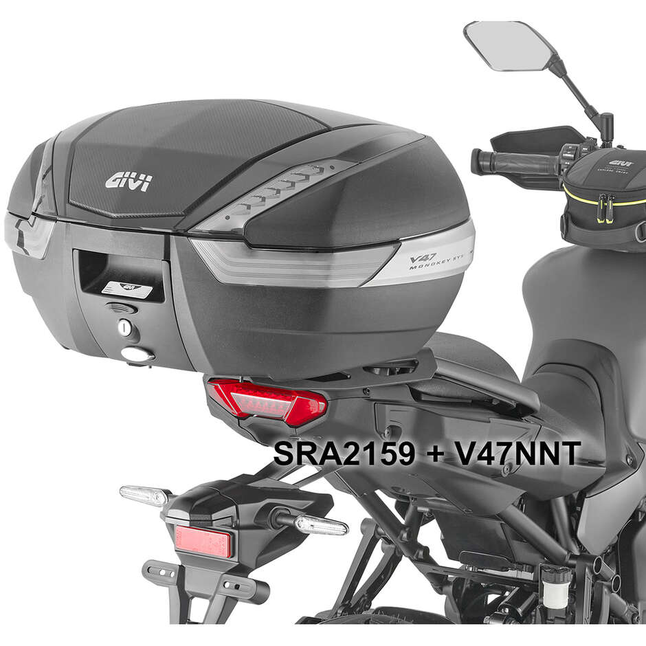 Attacco posteriore in alluminio nero per bauletto MONOKEY Givi SRA2159 Per YAMAHA Tracer 9 / Tracer 9 GT / Tracer 9 GT+ (21 > 24)