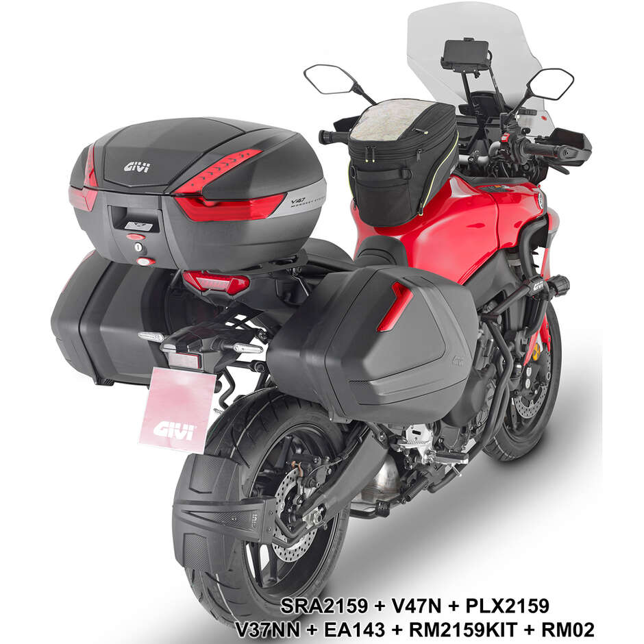 Attacco posteriore in alluminio nero per bauletto MONOKEY Givi SRA2159 Per YAMAHA Tracer 9 / Tracer 9 GT / Tracer 9 GT+ (21 > 24)