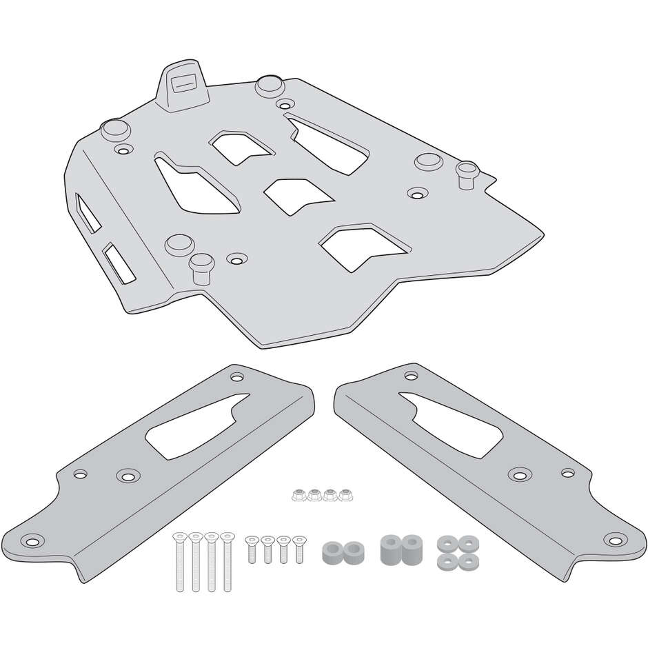 Attacco posteriore in alluminio nero per bauletto Monokey Givi SRA7713 Per KTM 1290 Super Adventure R / S (21 > 24)