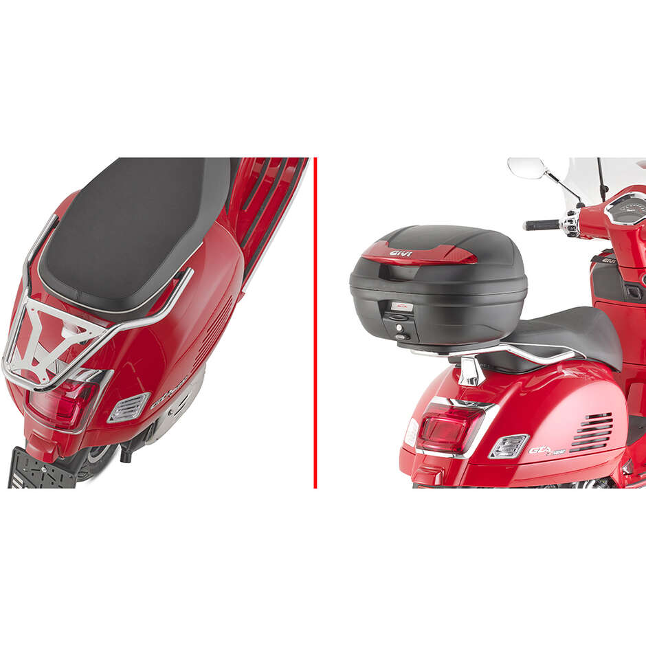 Attacco Posteriore Per Bauletto Cromato MONOLOCK Per PIAGGIO Vespa GTS125-300 (23-24) - GTS310 (25) 
