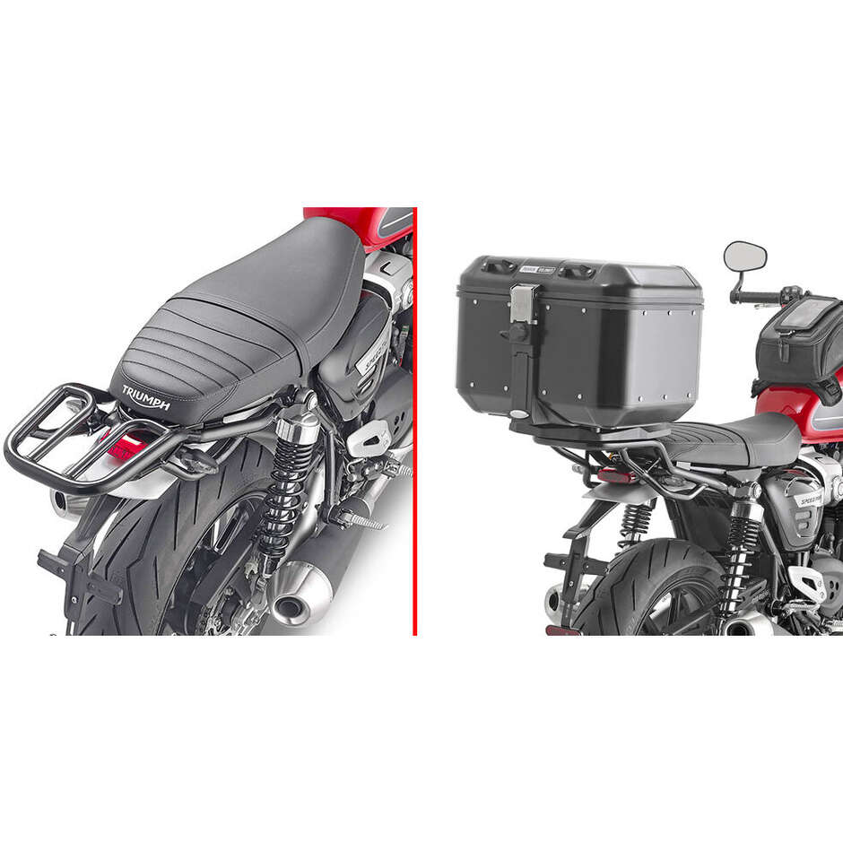 Attacco posteriore per bauletto Monokey nero lucido Givi SR6417 Per TRIUMPH Speed Twin 1200 (19 > 20)