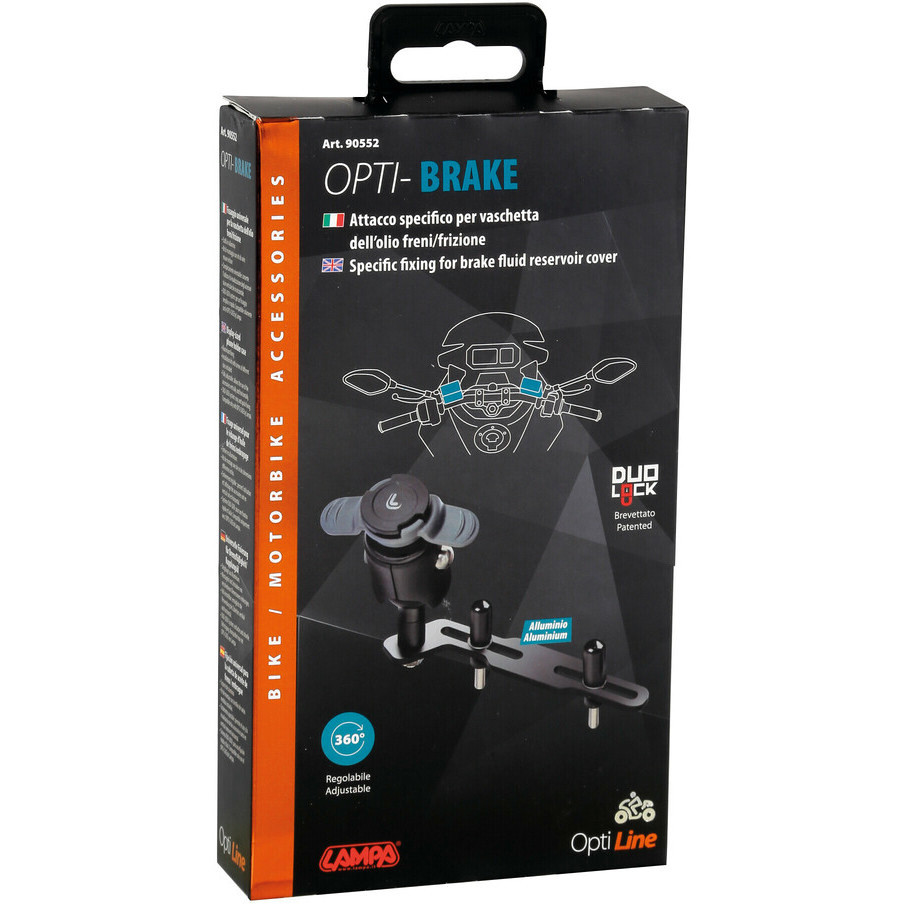 Attaque pour couvercle de réservoir d'huile de frein ou embrayage de moto Lampa 90552 OPTI-BRAKE pour support de Smartphone