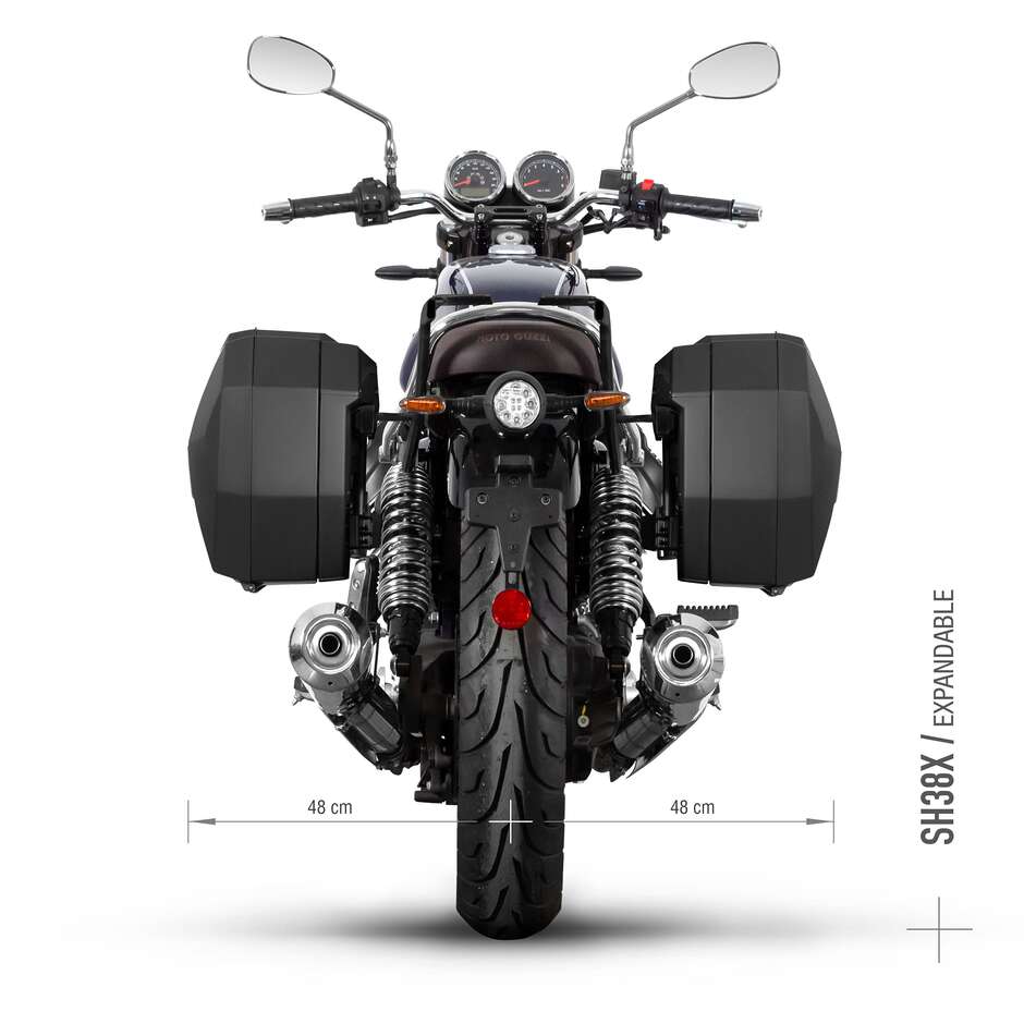 Attaques spécifiques aux valises latérales SHAD 3p System pour Moto Guzzi V7 STONE-CORSA (2023-26)