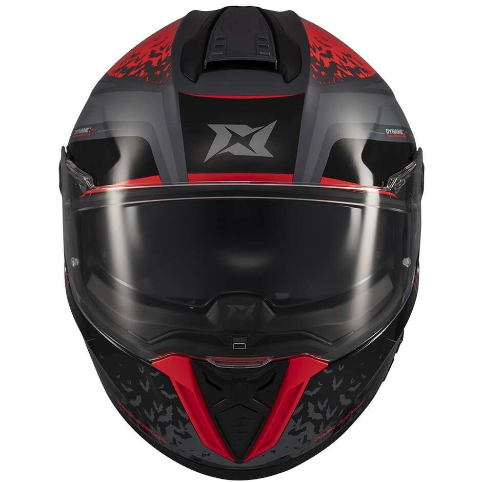 Axxis FF122SV Hawk Evo SV Dark Justice C4 Integralhelm für Motorräder, Schwarz/Rot	