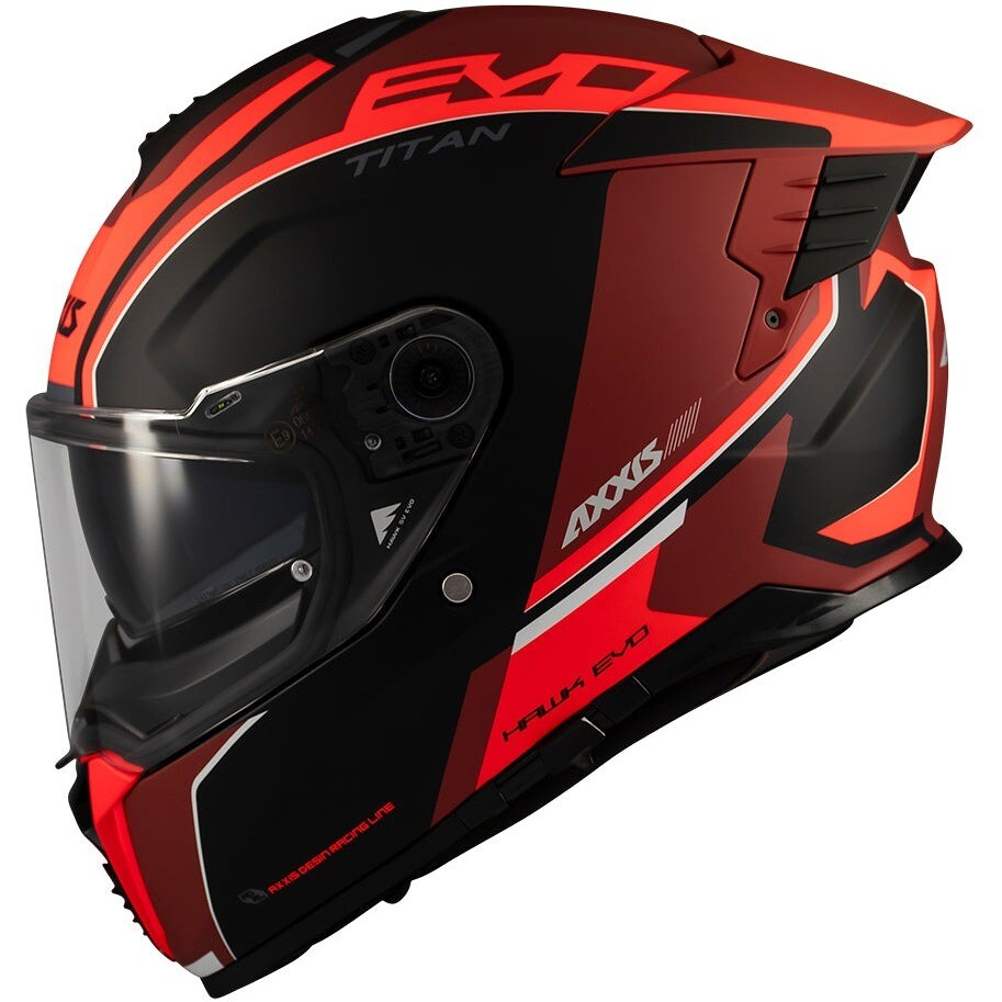 Axxis FF122SV Hawk Evo SV Dark Titan B5 Schwarz-Rot Integralhelm	