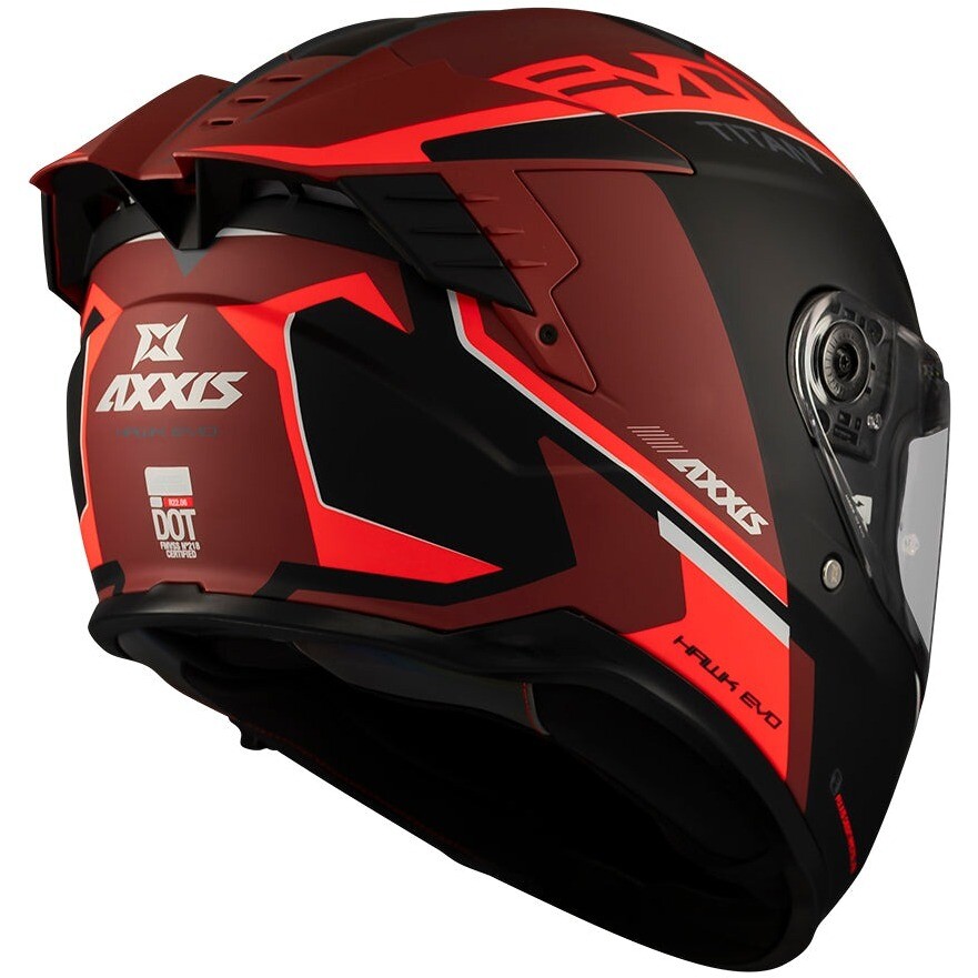Axxis FF122SV Hawk Evo SV Dark Titan B5 Schwarz-Rot Integralhelm	