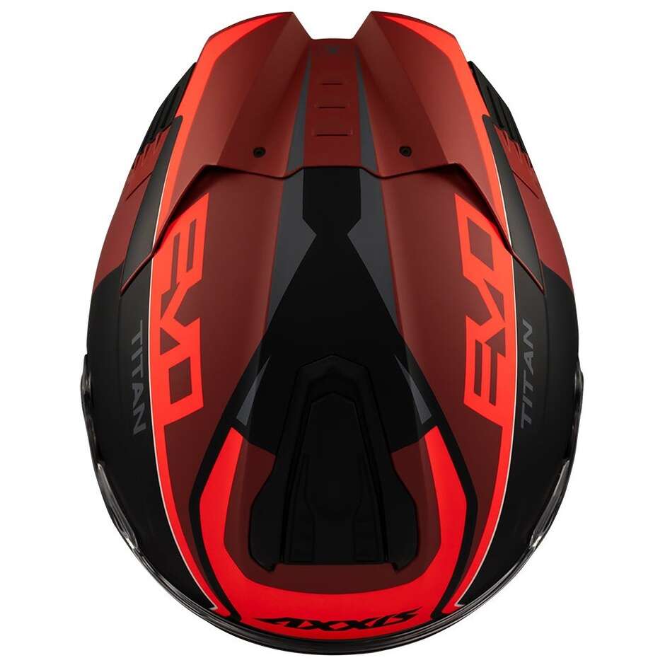 Axxis FF122SV Hawk Evo SV Dark Titan B5 Schwarz-Rot Integralhelm	