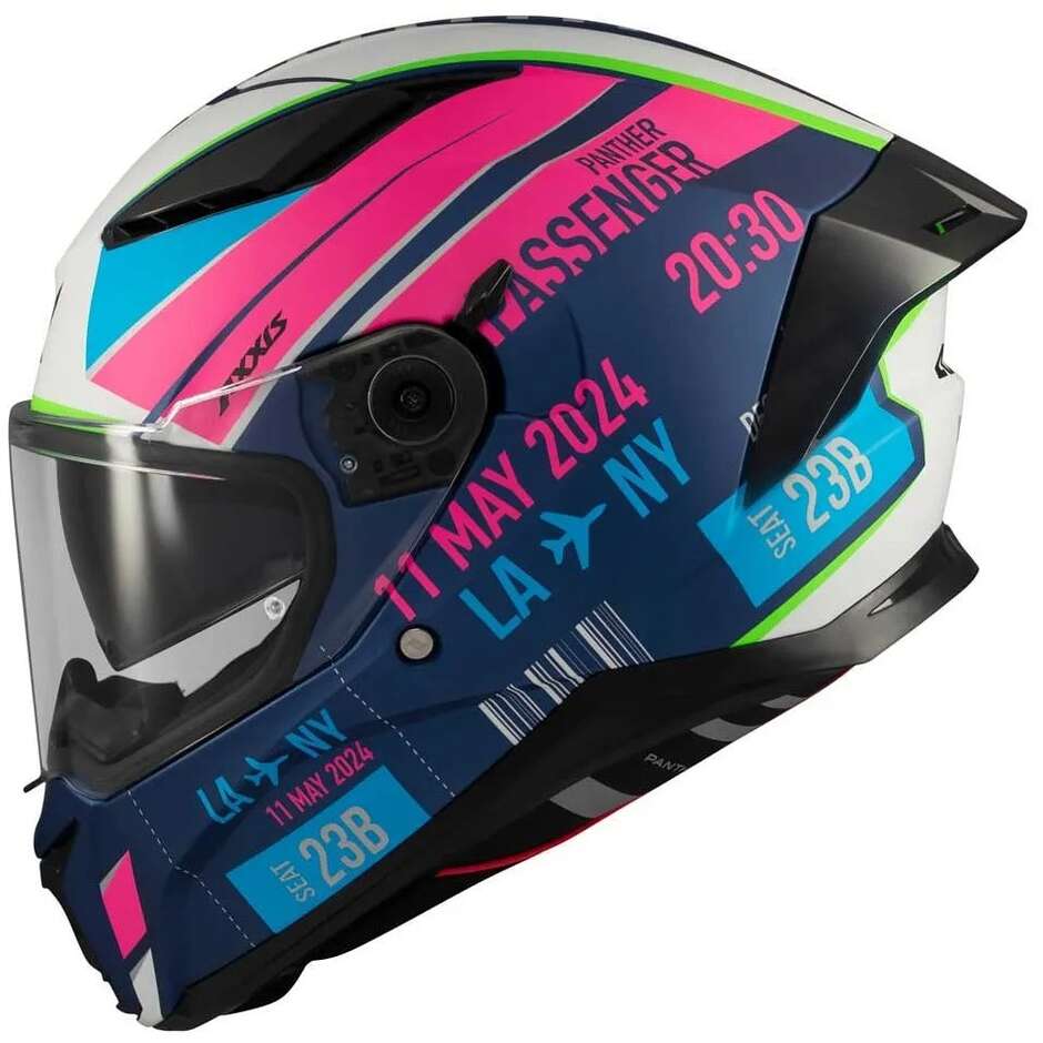 Axxis FF130SV Panther SV Integralhelm für Beifahrer, Fuchsiablau