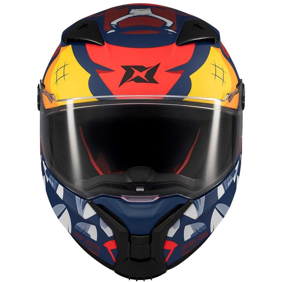 Axxis FF132 Fenix Angry Face C5 Orange Blue Integralhelm für Motorräder