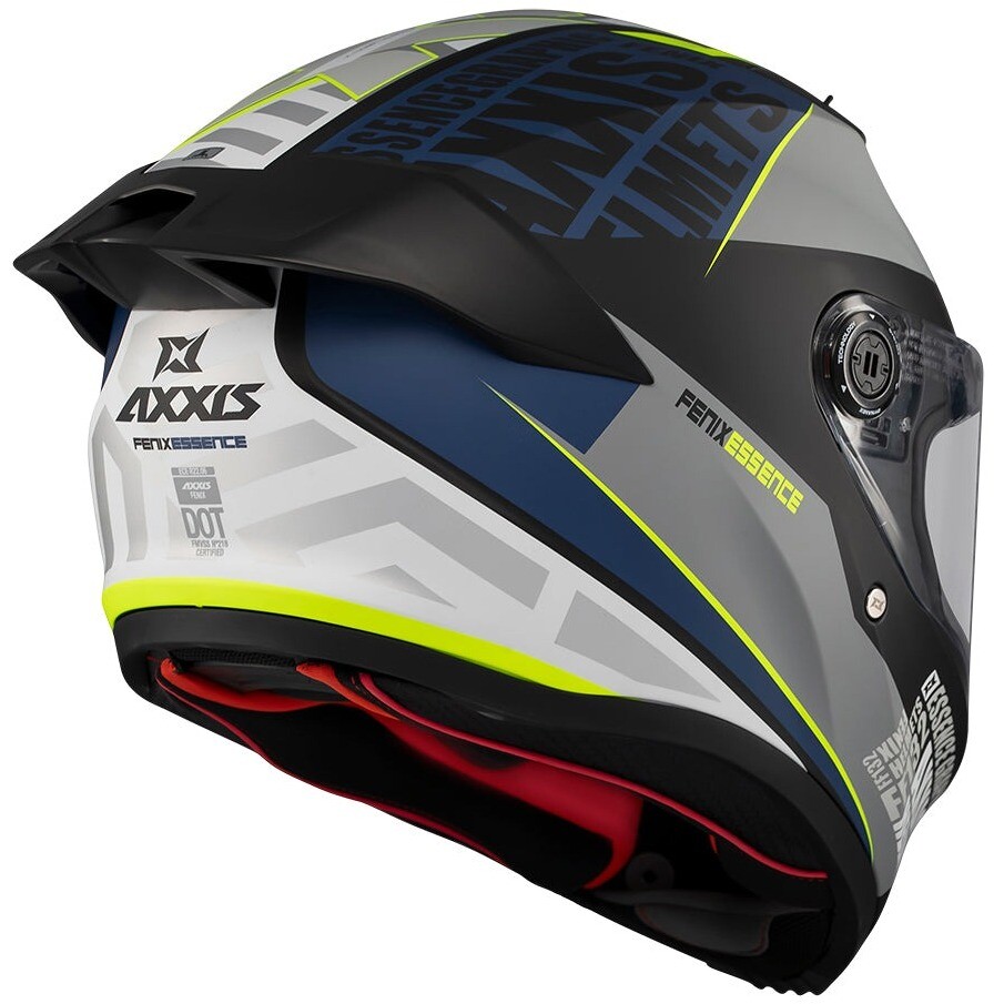 Axxis FF132 Fenix Essence C2 Integralhelm für Motorräder, Grau-Blau