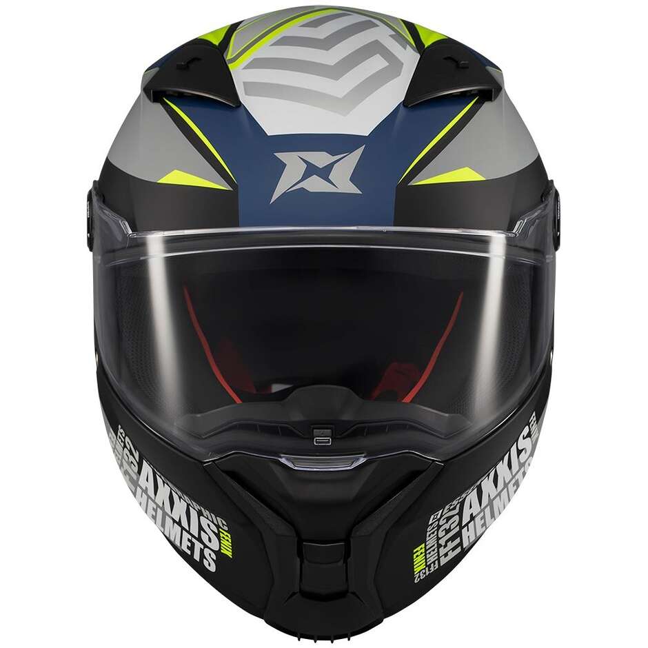 Axxis FF132 Fenix Essence C2 Integralhelm für Motorräder, Grau-Blau