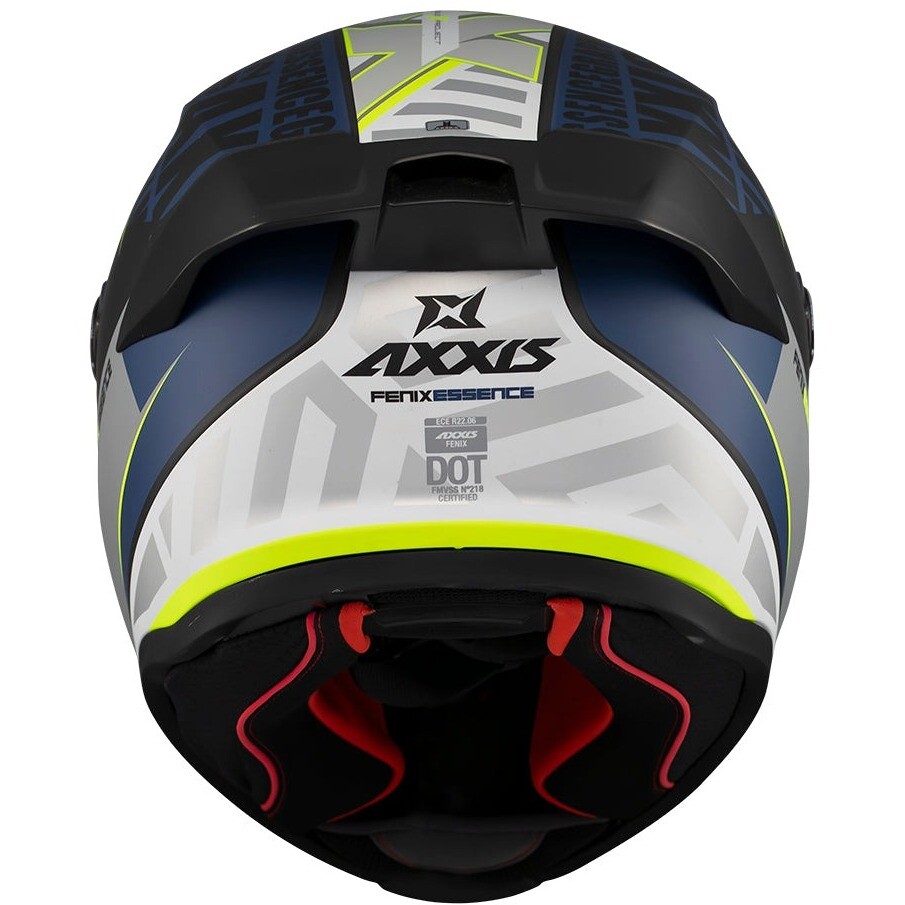 Axxis FF132 Fenix Essence C2 Integralhelm für Motorräder, Grau-Blau